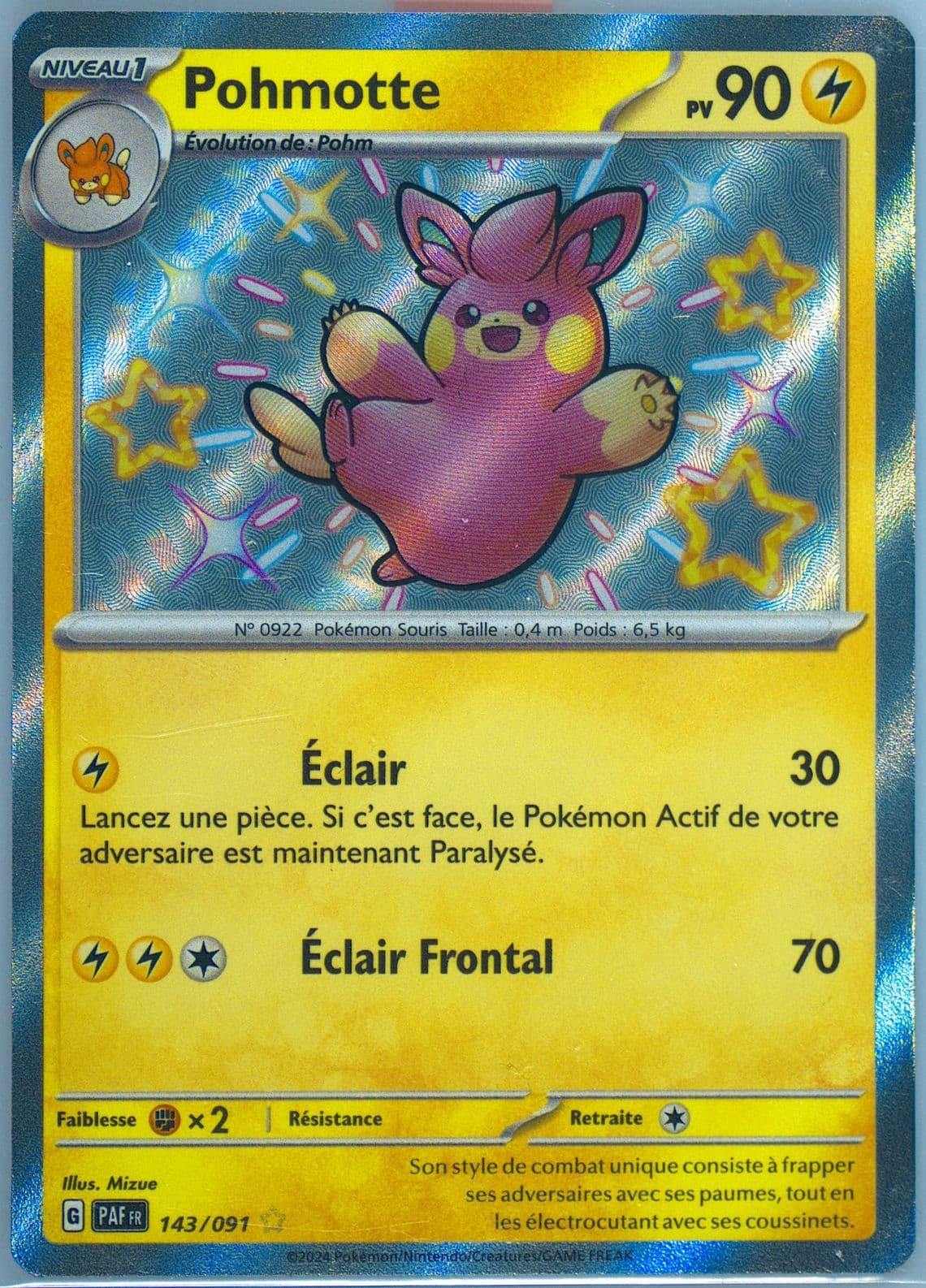 Pawmo Shiny Rare (143) 2024 Pokemon French Paf FR-Paldean Fates