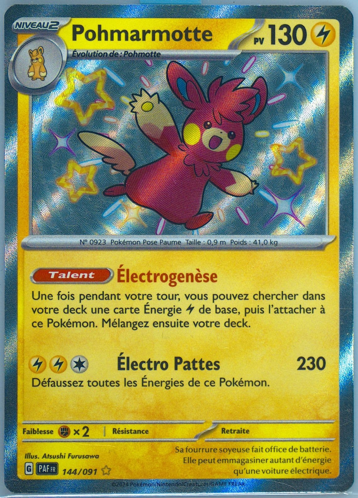 Pawmot Shiny Rare (144) 2024 Pokemon French Paf FR-Paldean Fates