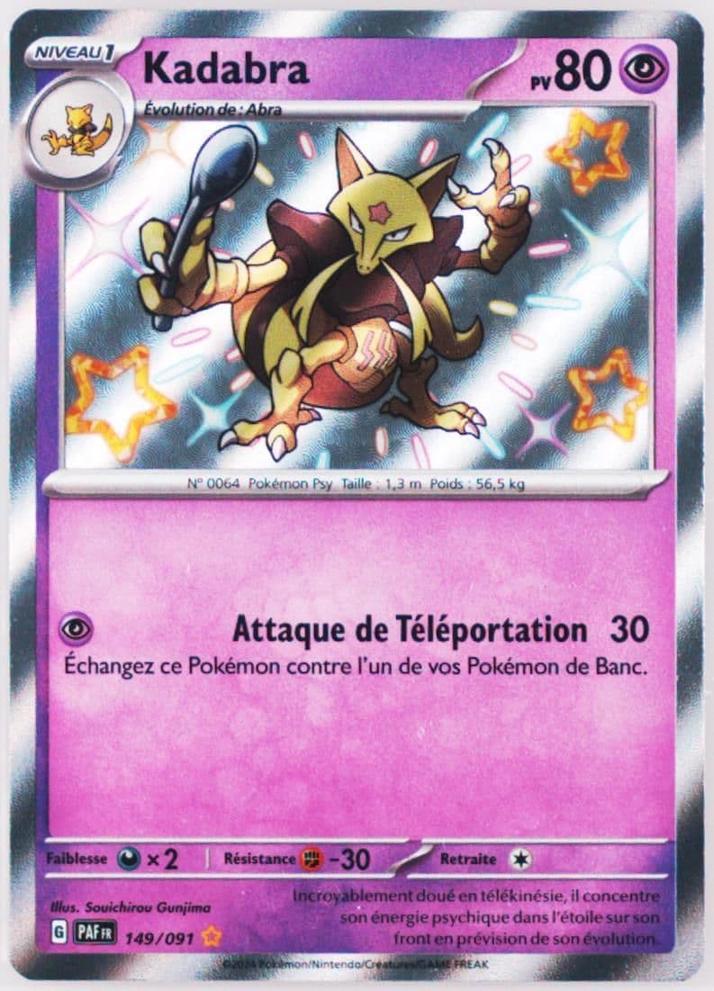 Kadabra Shiny Rare (149) 2024 Pokemon French Paf FR-Paldean Fates