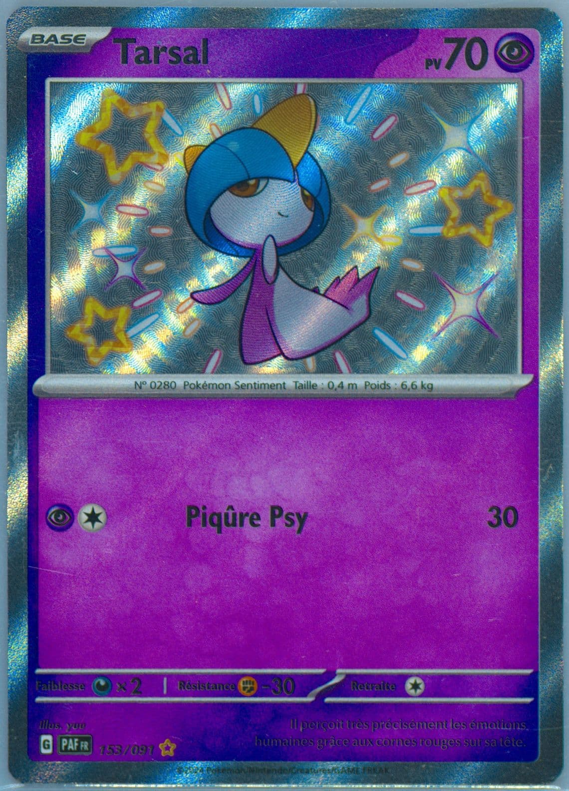 Ralts Shiny Rare (153) 2024 Pokemon French Paf FR-Paldean Fates