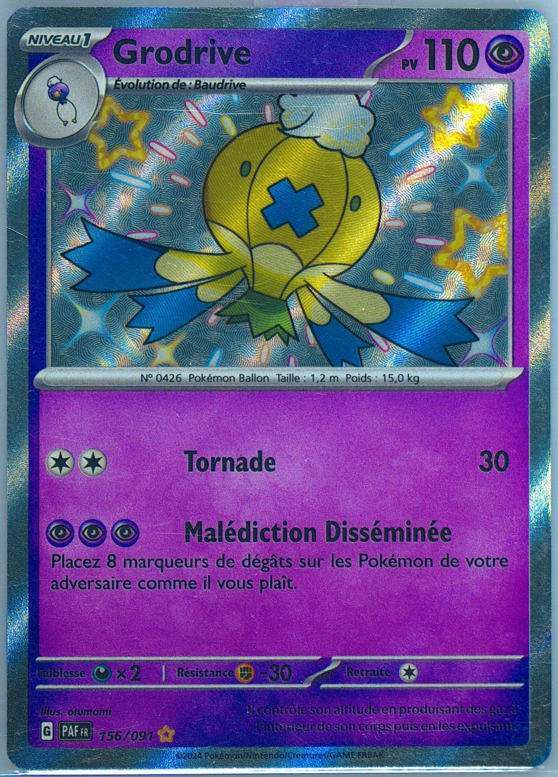 Drifblim Shiny Rare (156) 2024 Pokemon French Paf FR-Paldean Fates