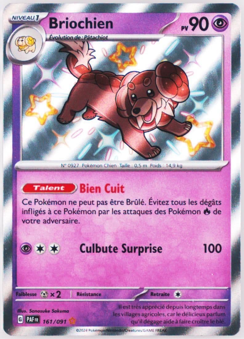 Dachsbun Shiny Rare (161) 2024 Pokemon French Paf FR-Paldean Fates