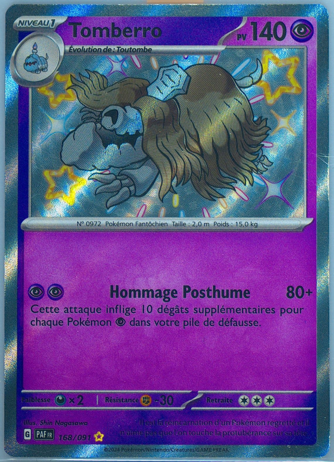 Houndstone Shiny Rare (168) 2024 Pokemon French Paf FR-Paldean Fates