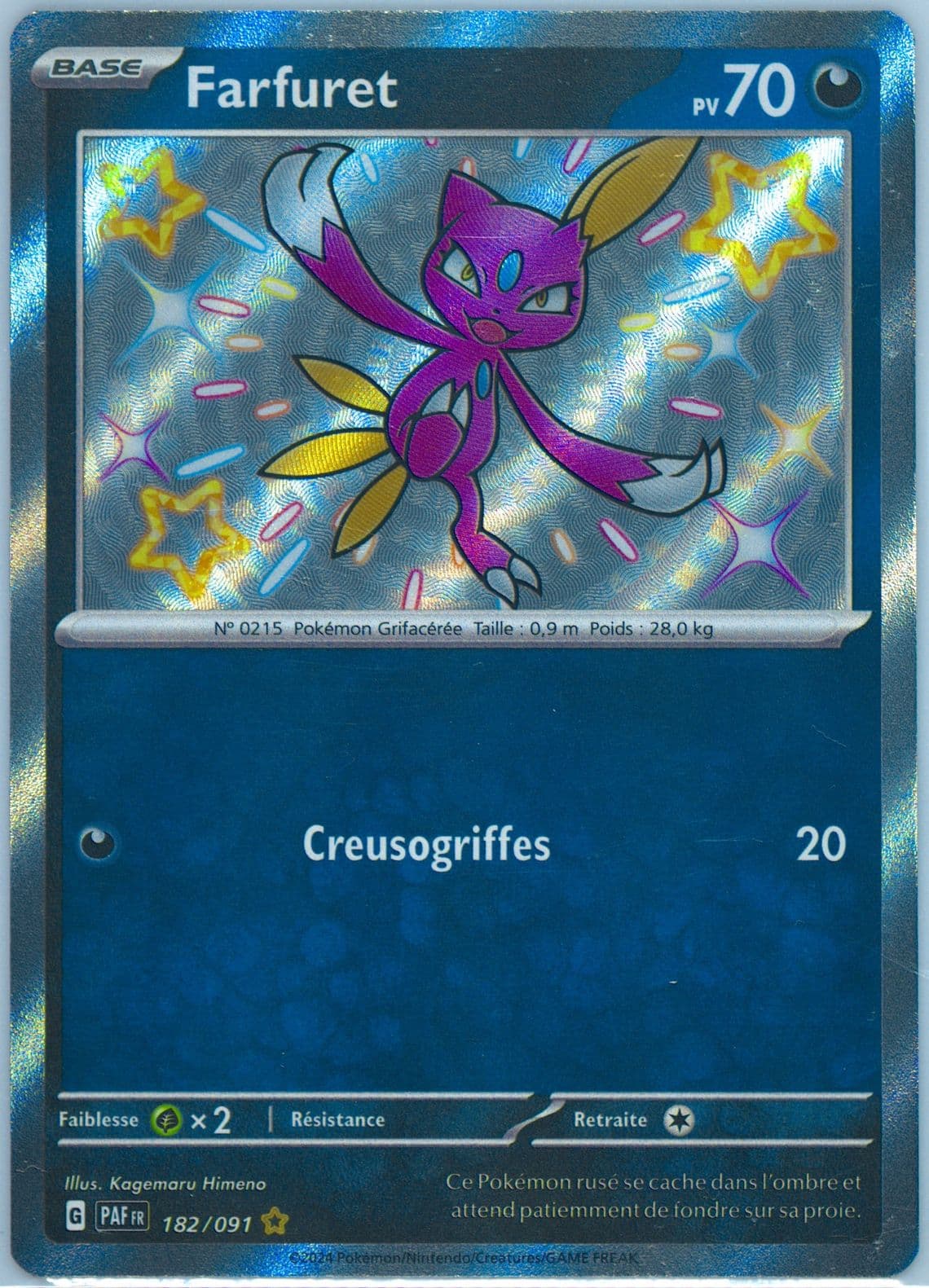 Sneasel Shiny Rare (182) 2024 Pokemon French Paf FR-Paldean Fates