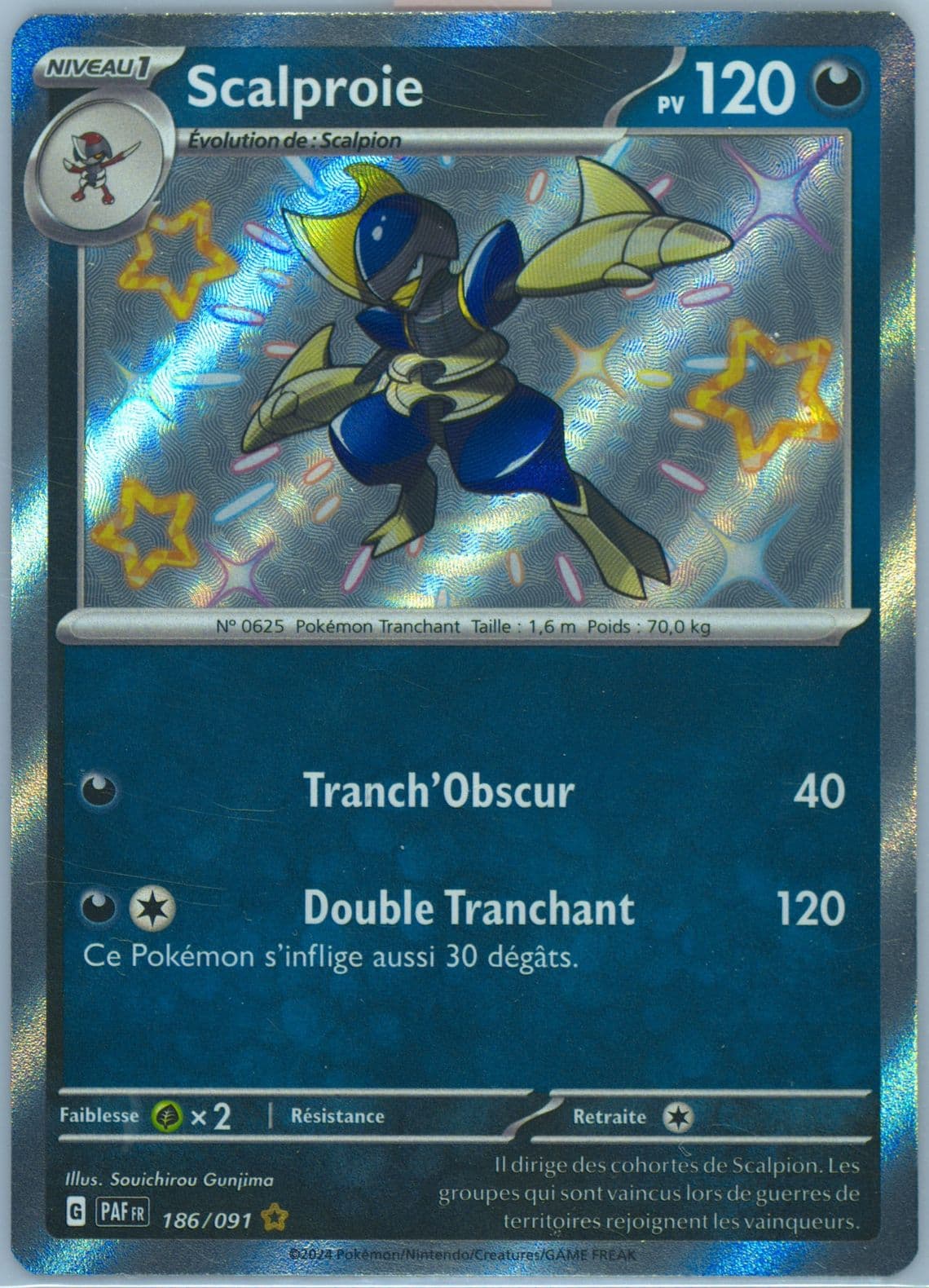 Bisharp Shiny Rare (186) 2024 Pokemon French Paf FR-Paldean Fates