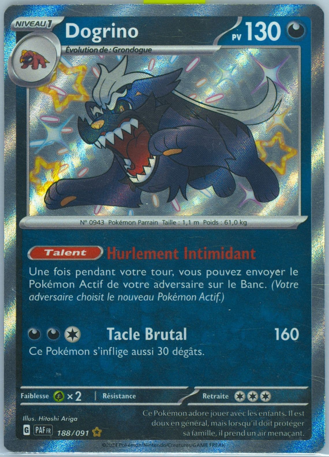 Mabosstiff Shiny Rare (188) 2024 Pokemon French Paf FR-Paldean Fates