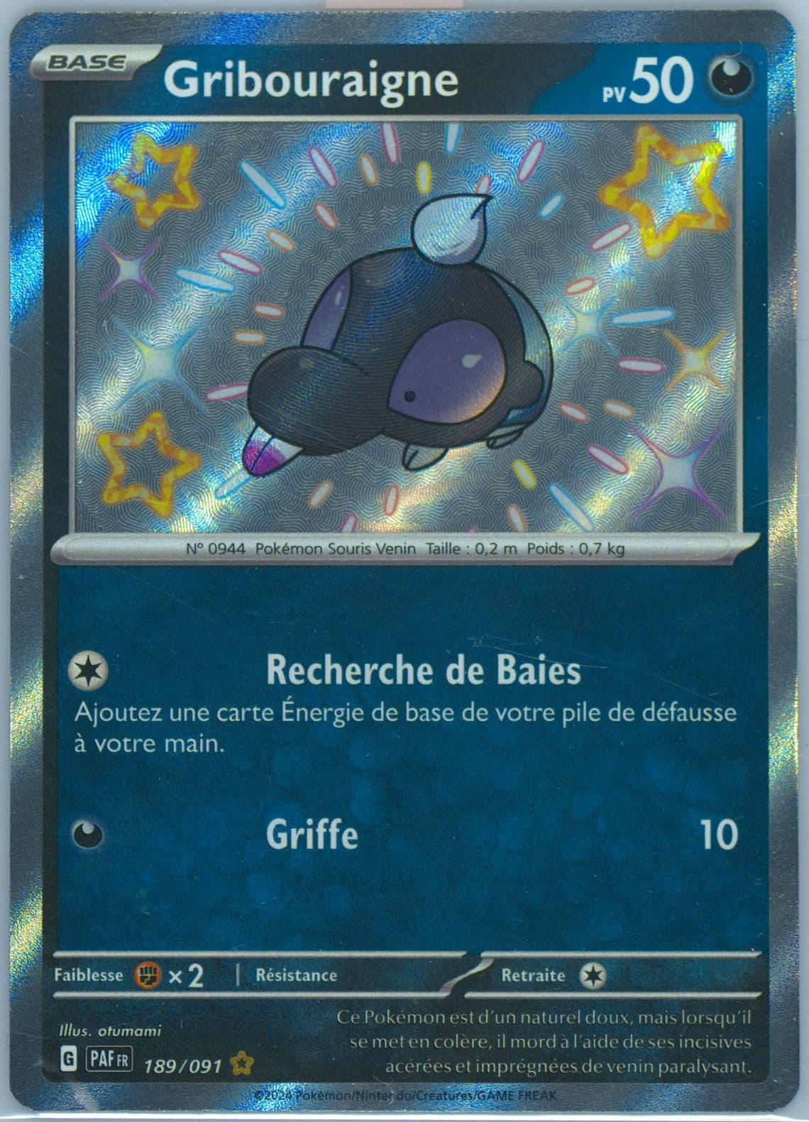 Shroodle Shiny Rare (189) 2024 Pokemon French Paf FR-Paldean Fates