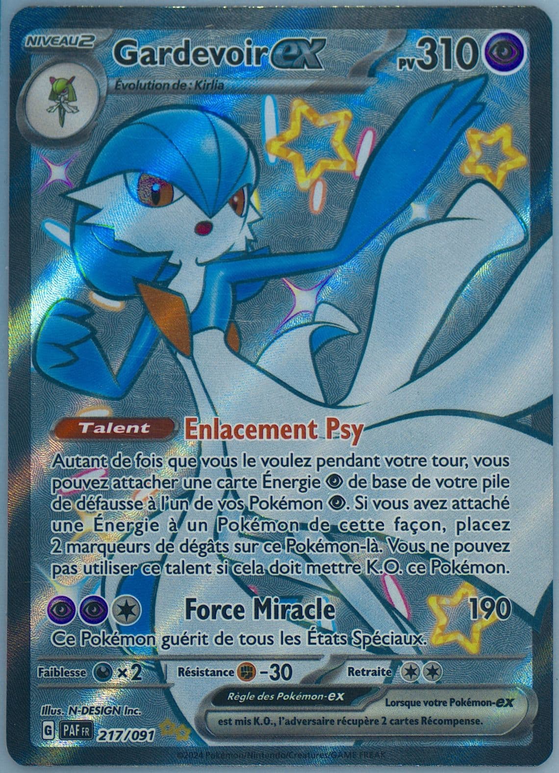 Gardevoir EX Shiny Ultra Rare (217) 2024 Pokemon French Paf FR-Paldean Fates