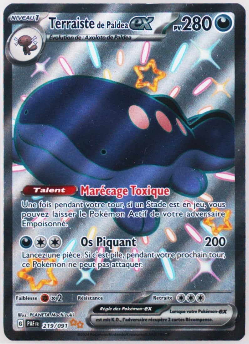 Paldean Clodsire EX Shiny Ultra Rare (219) 2024 Pokemon French Paf FR-Paldean Fates