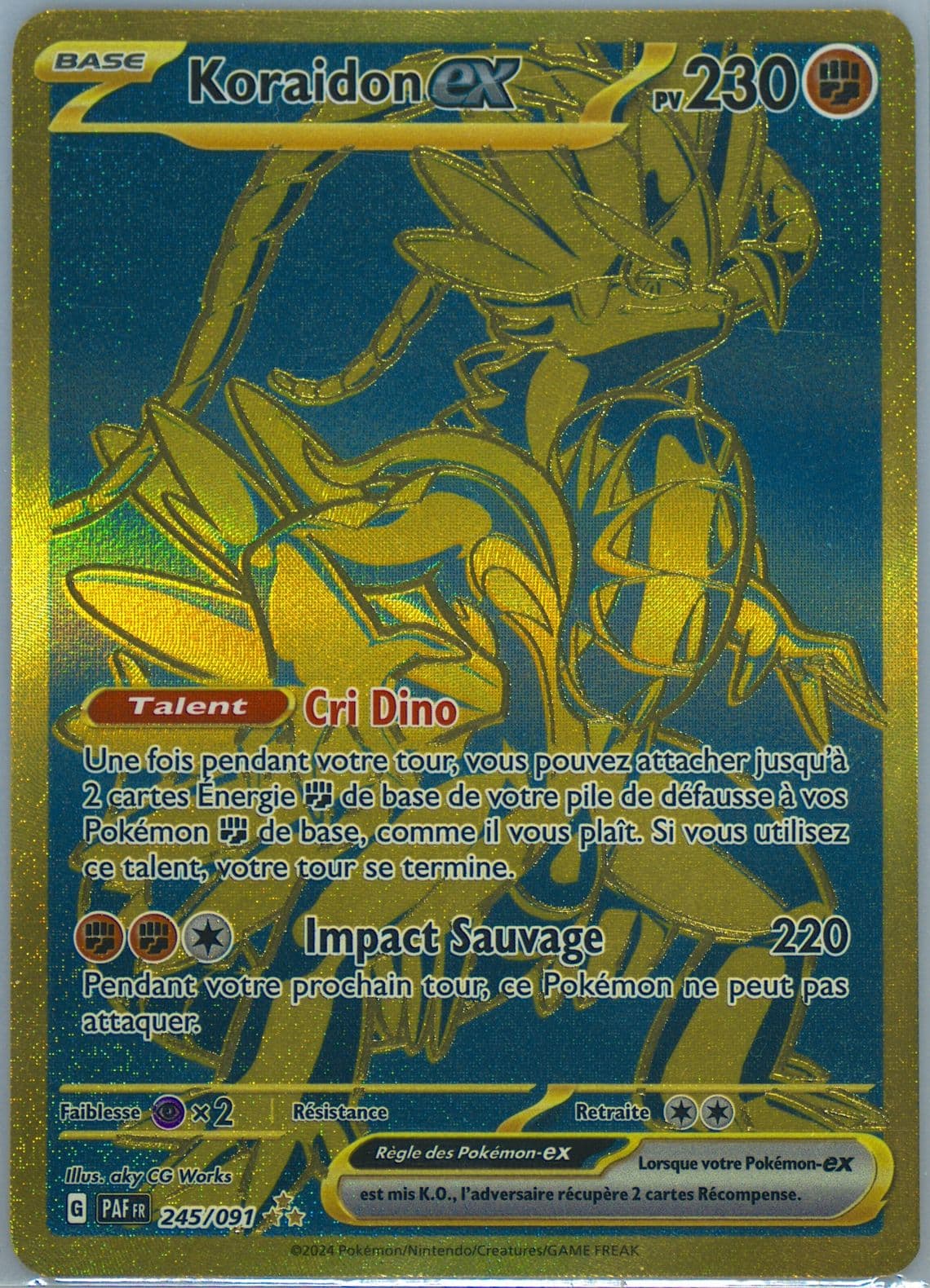 Koraidon EX Hyper Rare (245) 2024 Pokemon French Paf FR-Paldean Fates
