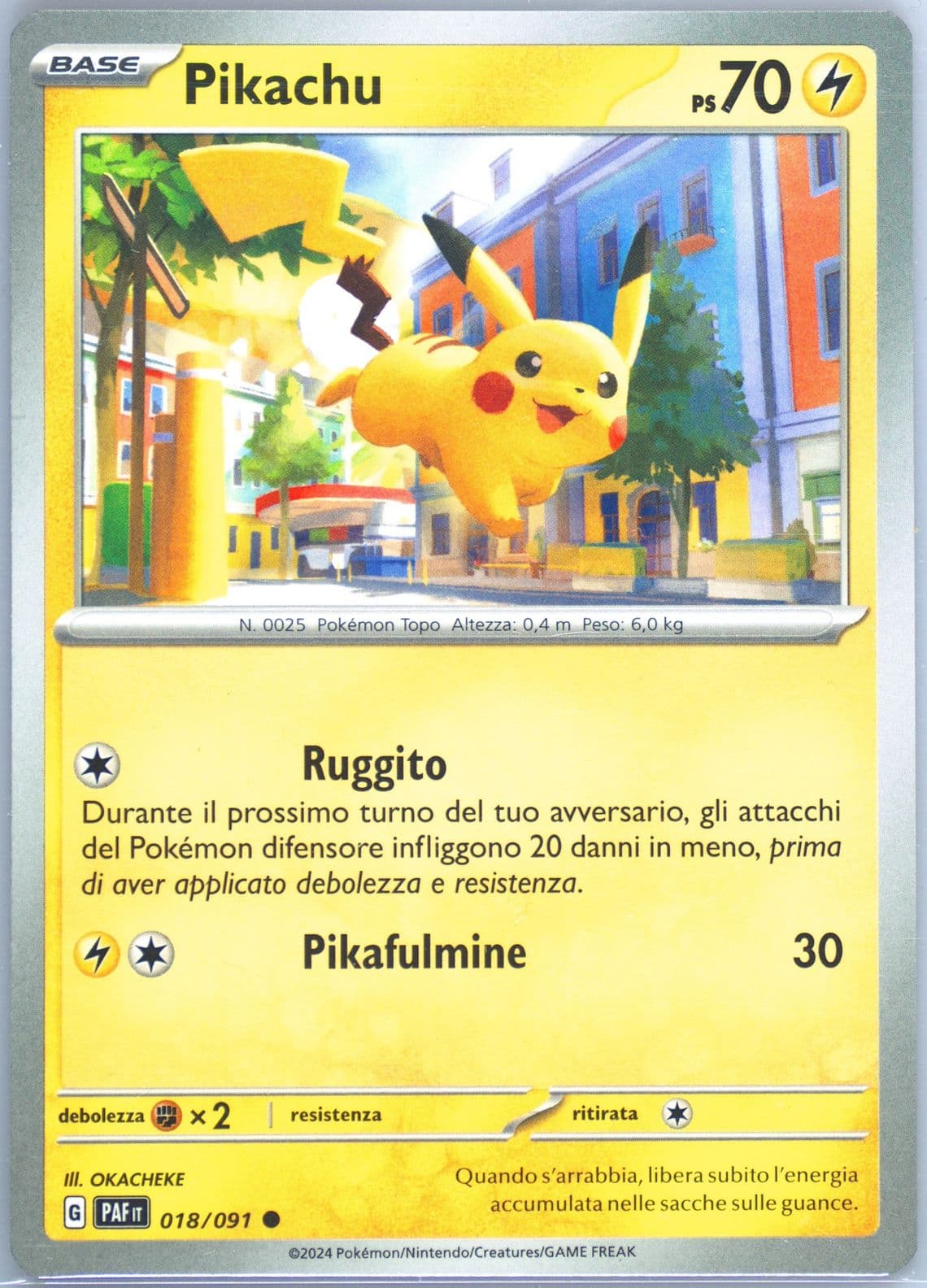 Pikachu (018) 2024 Pokemon Italian Paf It-Paldean Fates