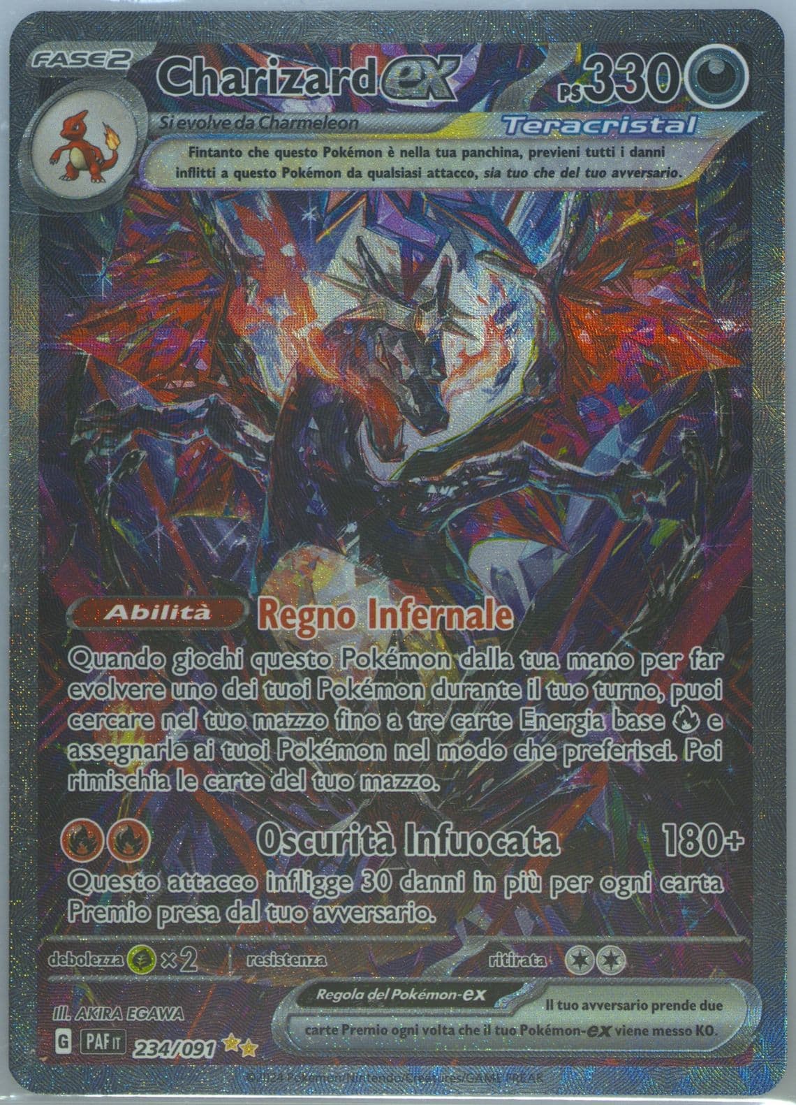 Charizard EX Special Illustration Rare (234) 2024 Pokemon Italian Paf It-Paldean Fates