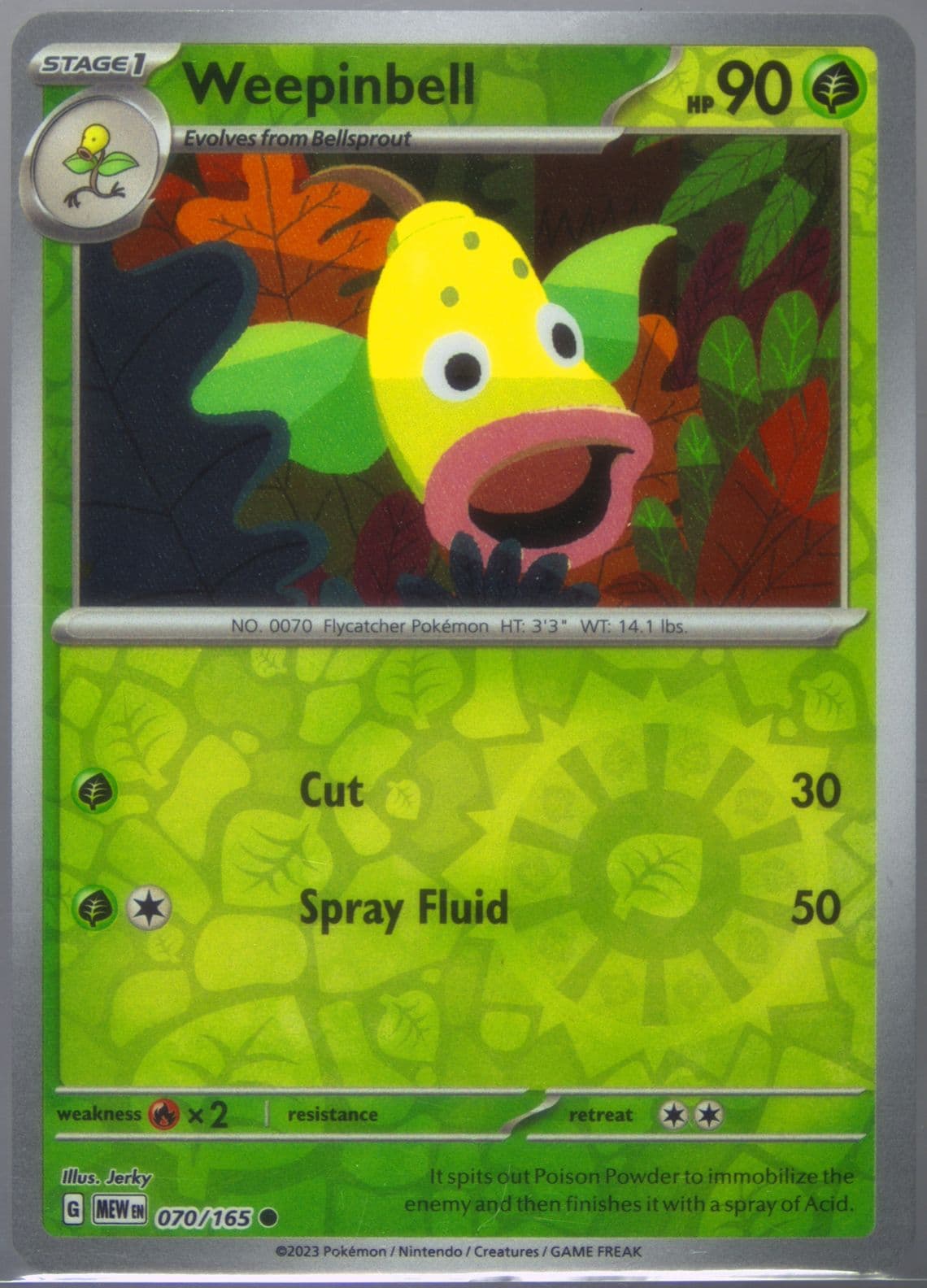 Weepinbell Reverse Holo (070) 2023 Pokemon Mew EN-151
