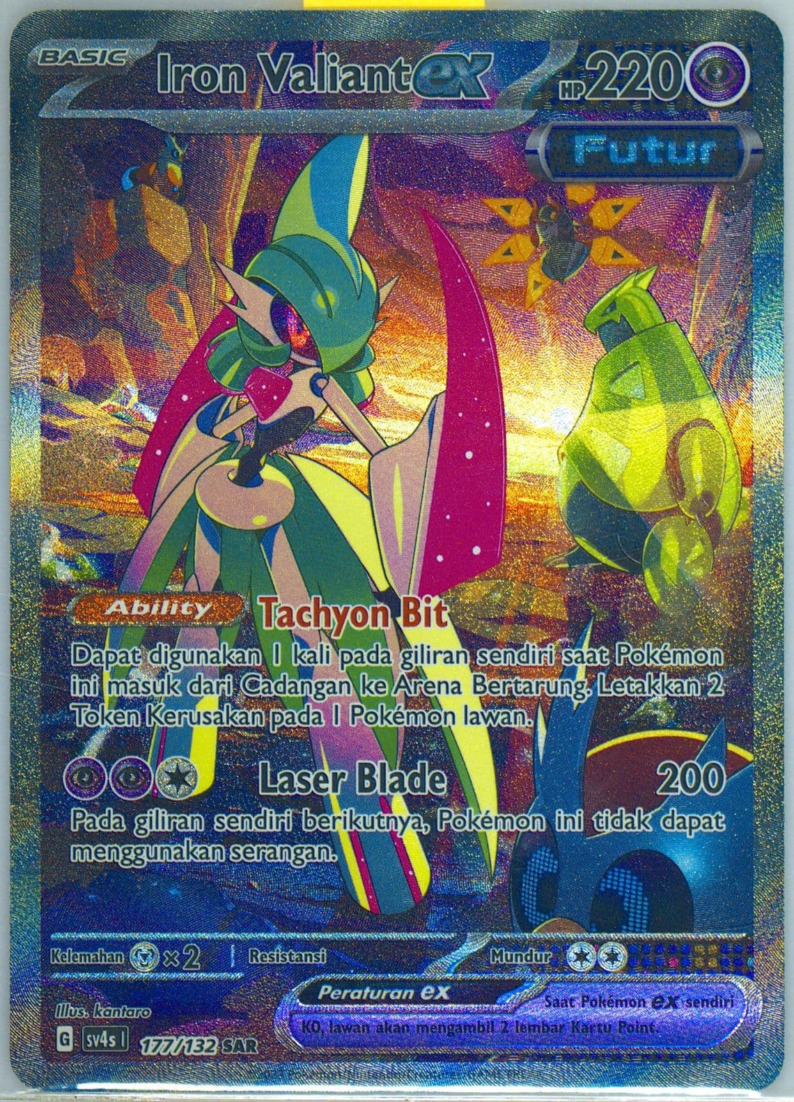 Iron Valiant EX Special Art Rare (177) 2023 Pokemon Indonesian Sv4s I-Pokemon Paradox Encounters