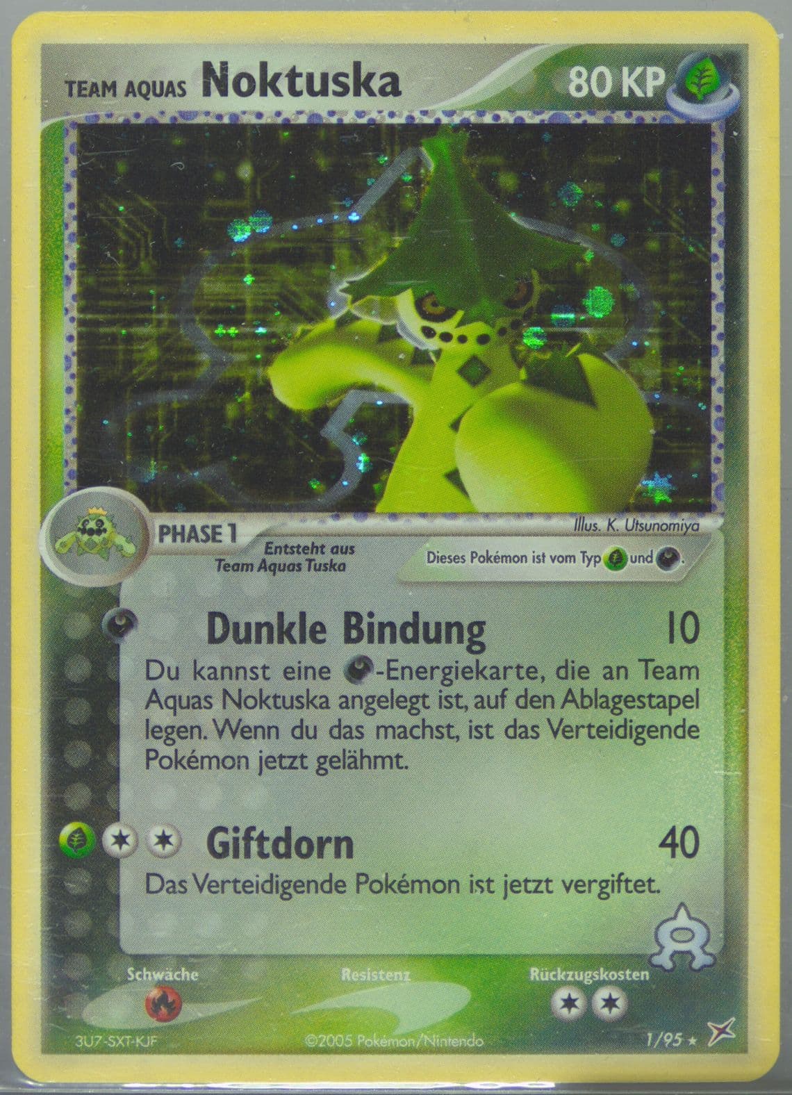 Team Aquas Noktuska-Holo (1) 2005 Pokemon German EX Team Magma VS Team Aqua