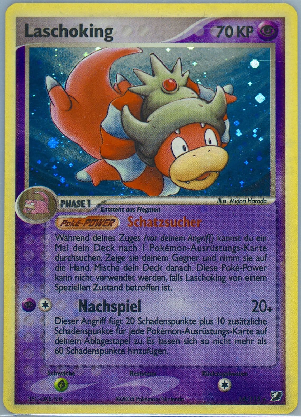 Laschoking-Holo German (14) 2005 Pokemon EX Unseen Forces