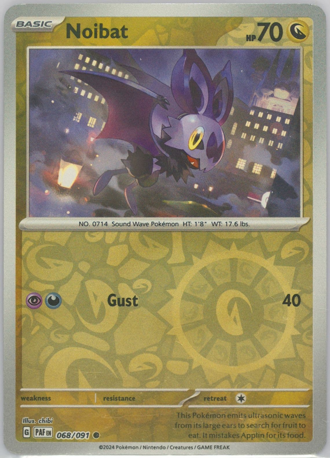 Noibat Reverse Holo (068) 2024 Pokemon Paf EN-Paldean Fates
