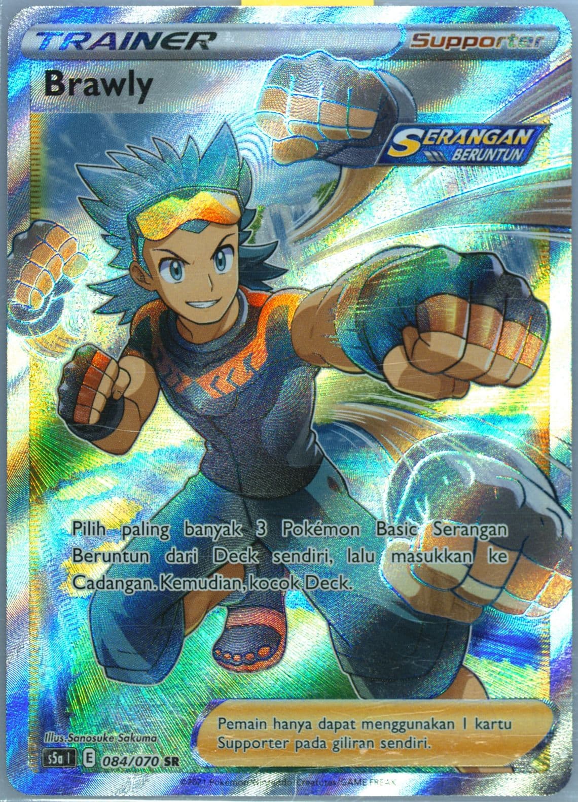 Full Art/Brawly (084) 2021 Pokemon Indonesian Sword & Shield Peerless Fighters