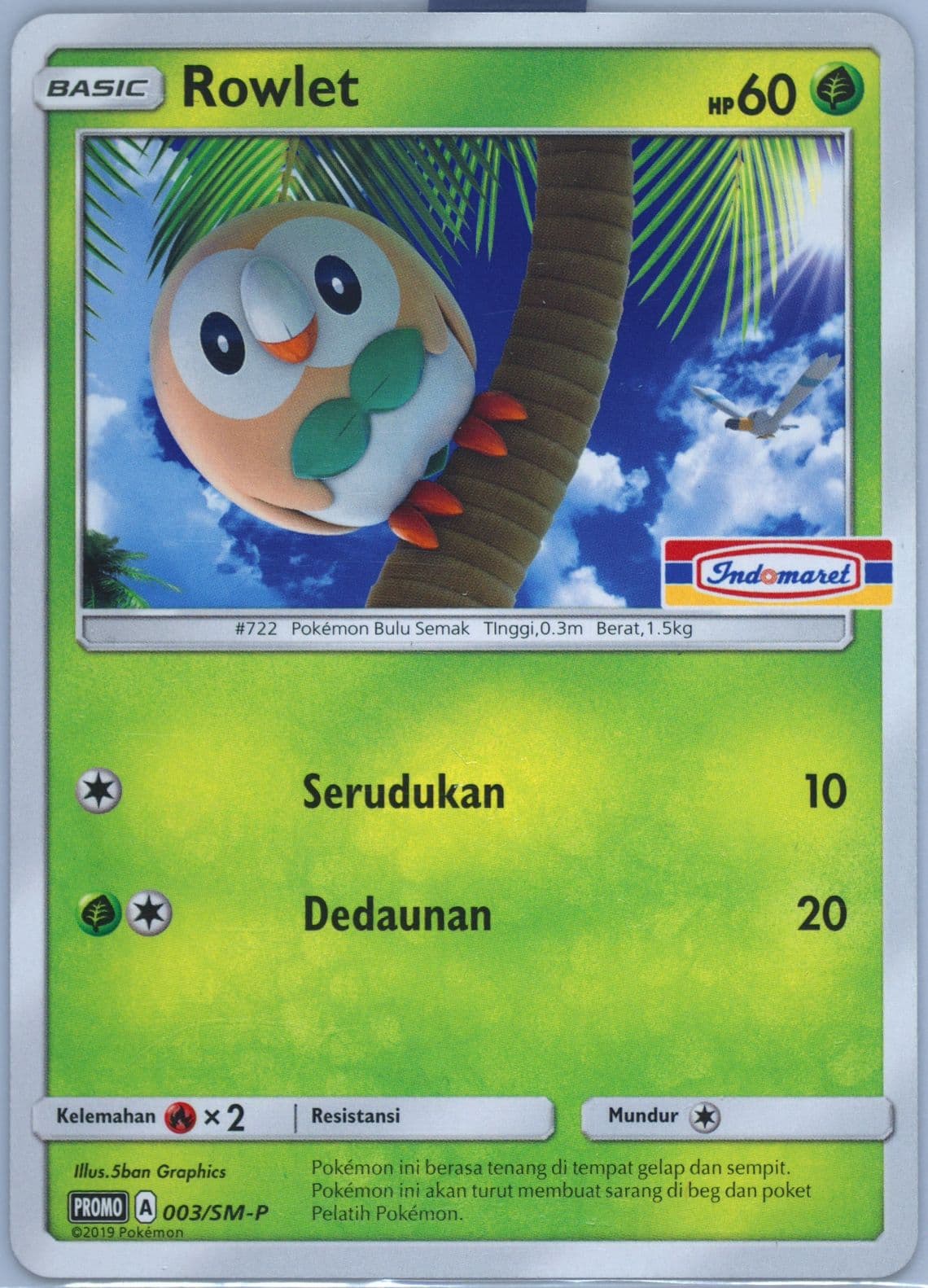 Rowlet Indomaret Booster Pack (003) 2019 Pokemon Indonesian SM Promo