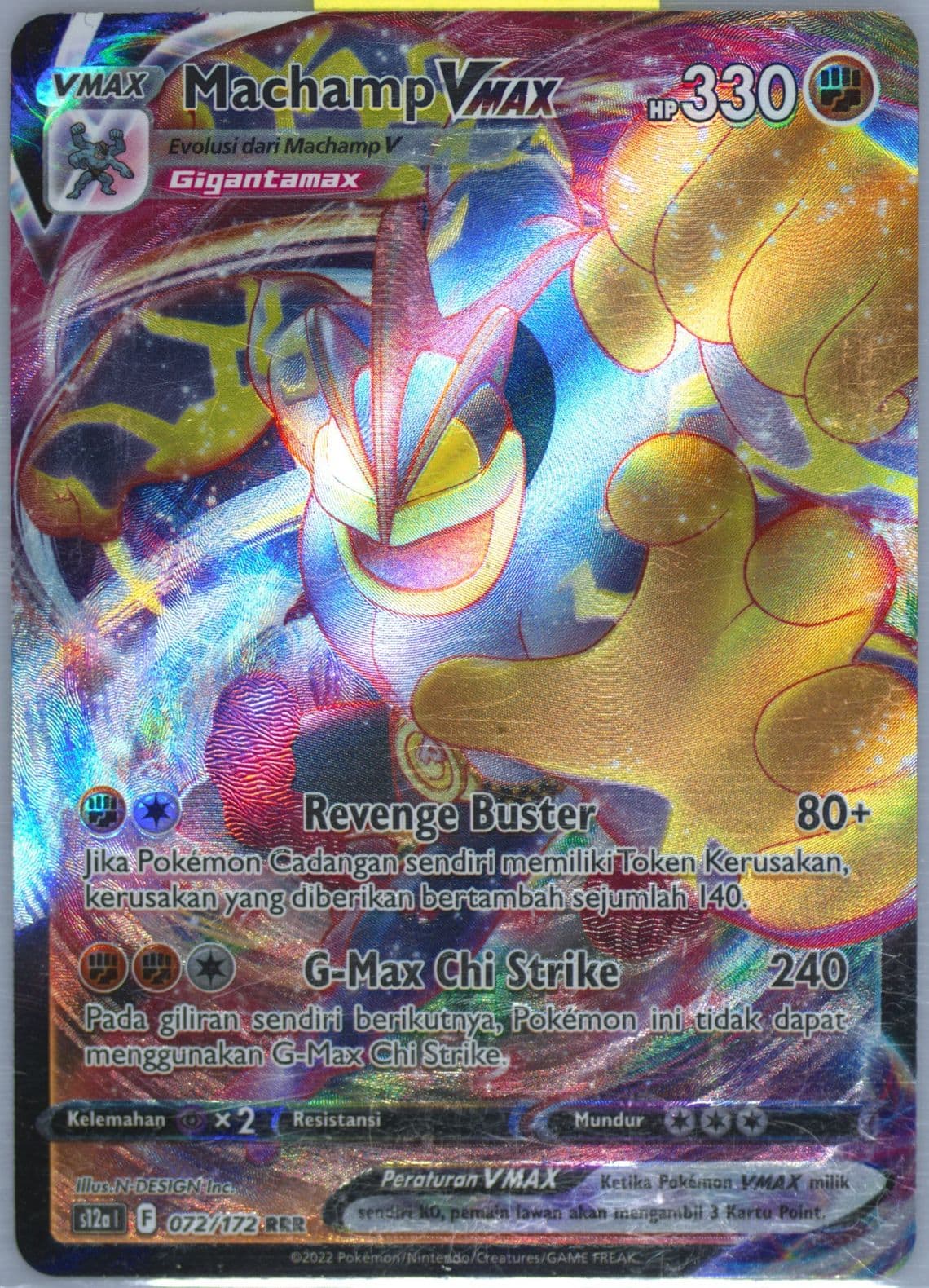 Full Art/Machamp Vmax (072) 2022 Pokemon Indonesian Sword & Shield Vstar Universe