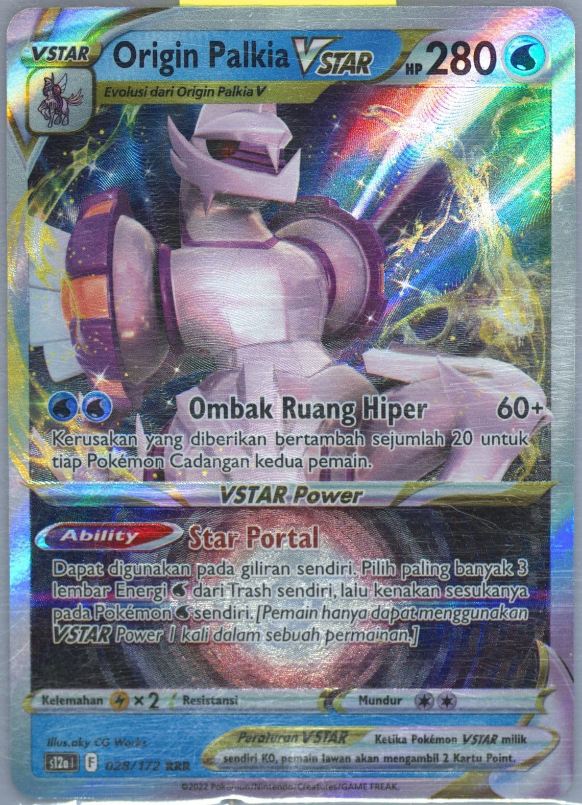 Origin Forme Palkia Vstar (028) 2022 Pokemon Indonesian Sword & Shield Vstar Universe
