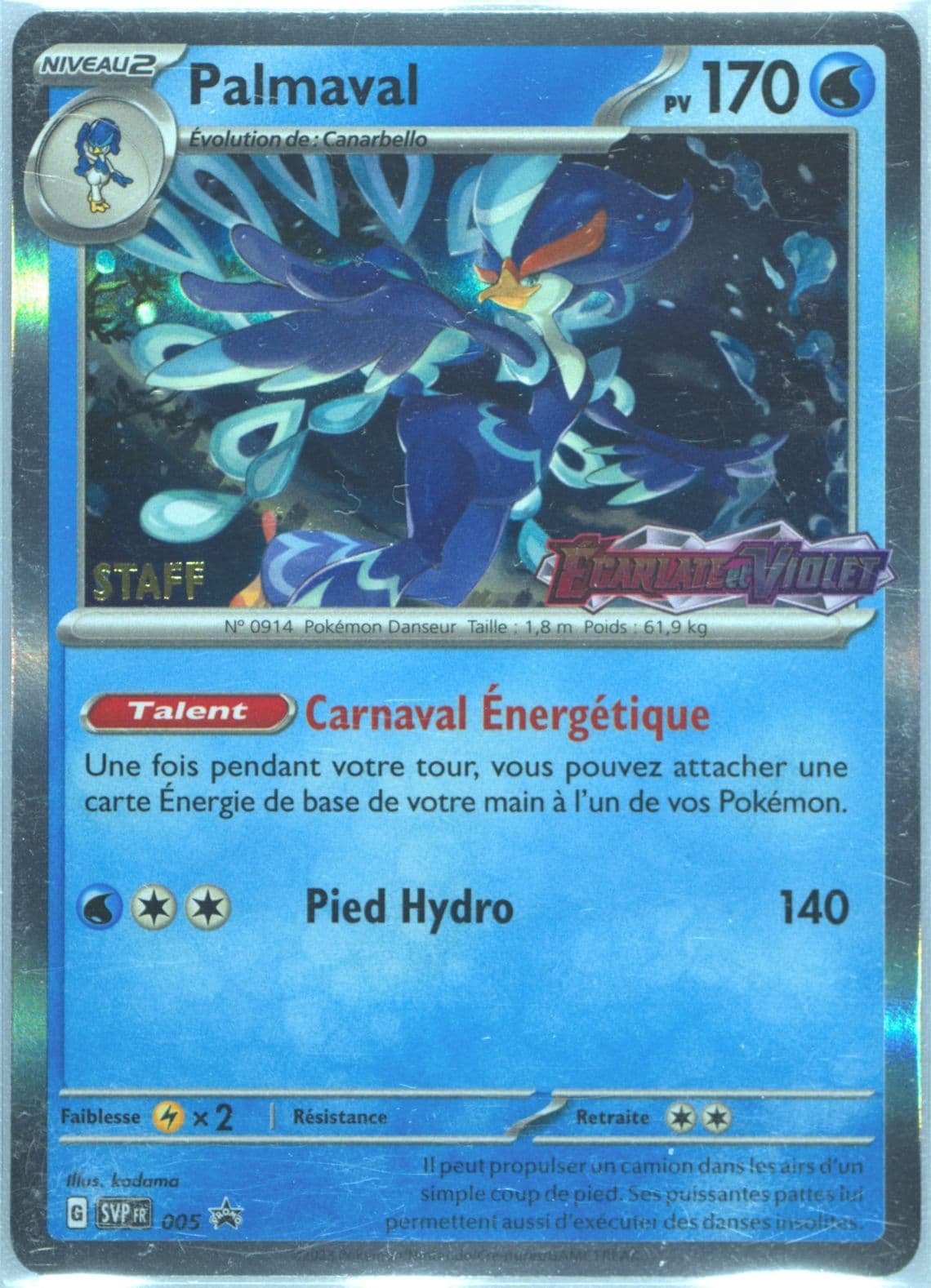 Quaquaval Scarlet & Violet Prerelease-Staff (005) 2023 Pokemon French Svp FR-SV Black Star Promo