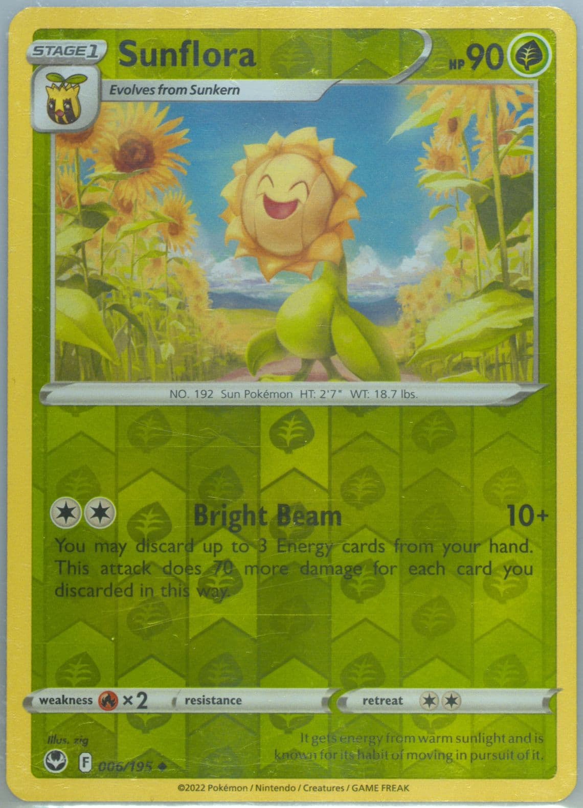 Sunflora-Reverse Foil (006) 2022 Pokemon Sword & Shield Silver Tempest