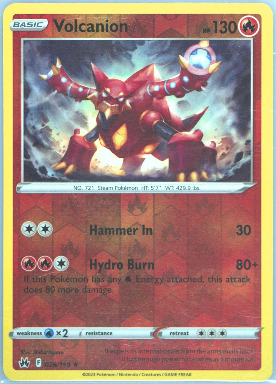 Volcanion-Reverse Foil (026) 2023 Pokemon Sword and Shield Crown Zenith