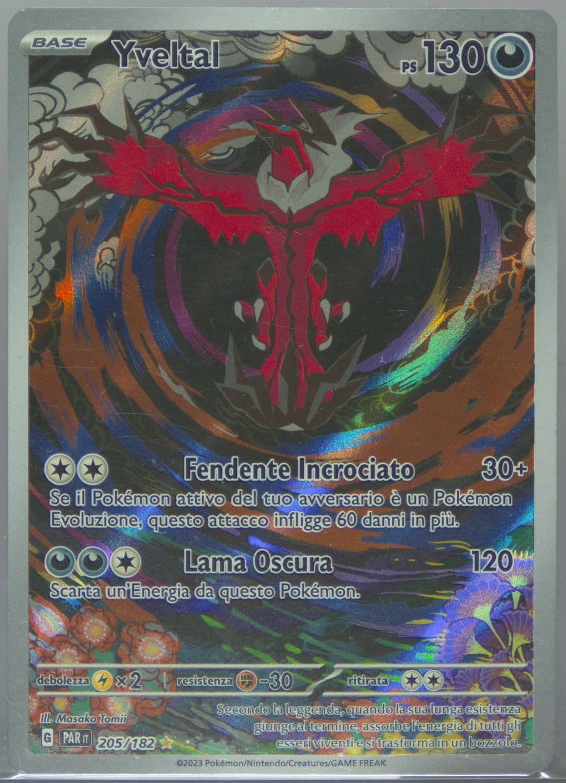 Yveltal Illustration Rare (205) 2023 Pokemon Italian Par It-Paradox Rift