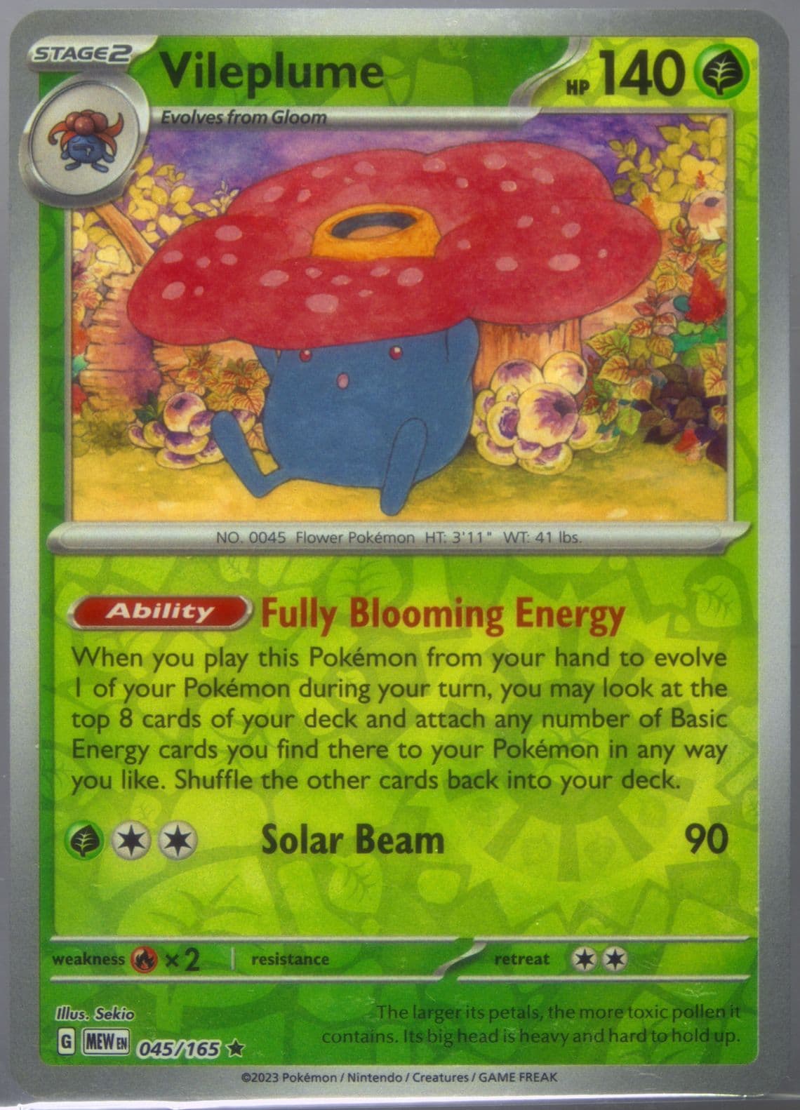 Vileplume Reverse Holo (045) 2023 Pokemon Mew EN-151