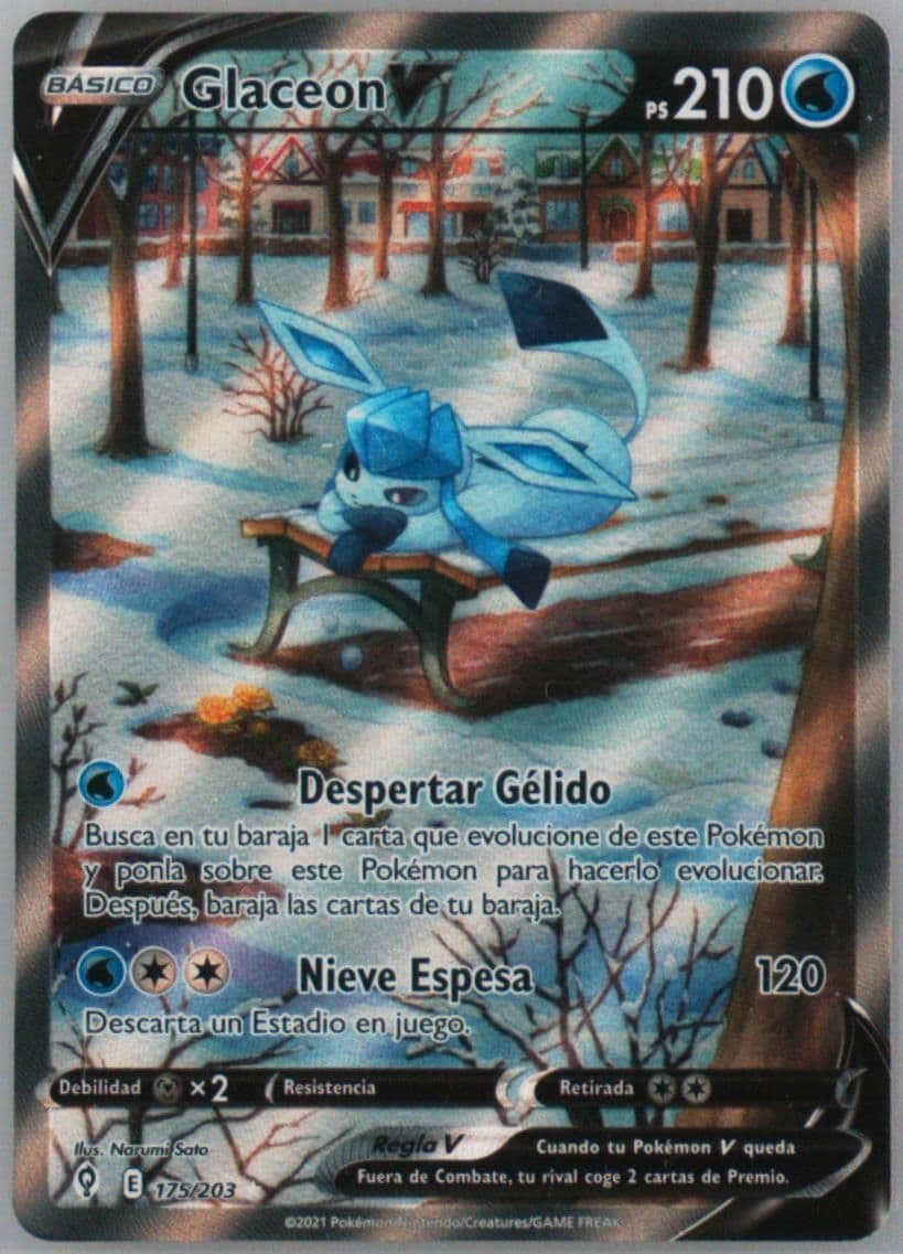 Full Art/Glaceon V Spanish (175) 2021 Pokemon Sword & Shield Evolving Skies