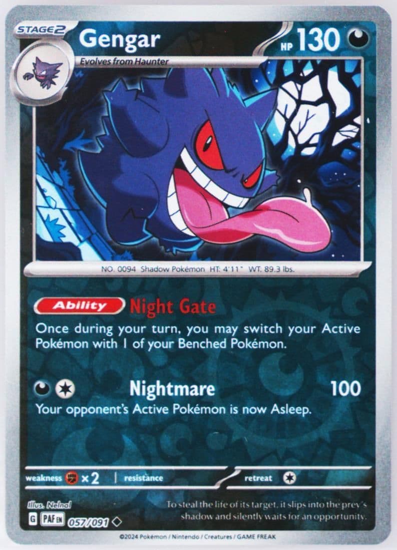 Gengar Reverse Holo (057) 2024 Pokemon Paf EN-Paldean Fates
