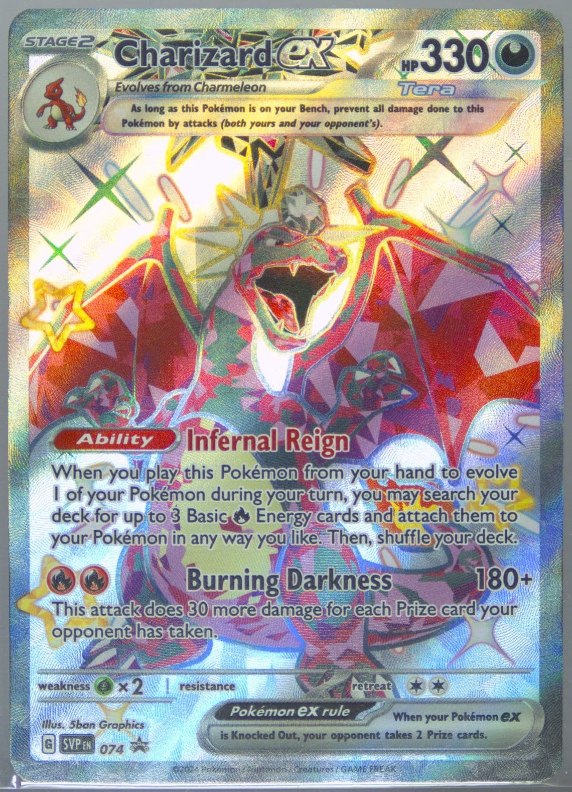 Charizard EX Paldean Fates Tin (074) 2024 Pokemon Svp EN-SV Black Star Promo