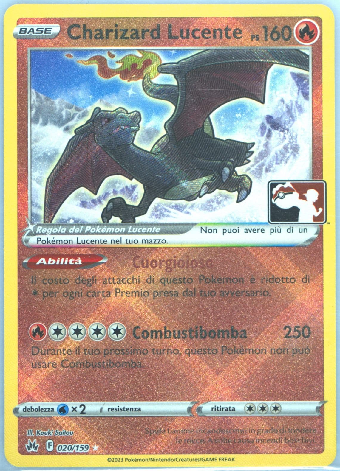 Radiant Charizard Italian (020) 2023 Pokemon Play! Pokemon Prize Pack: Series 3