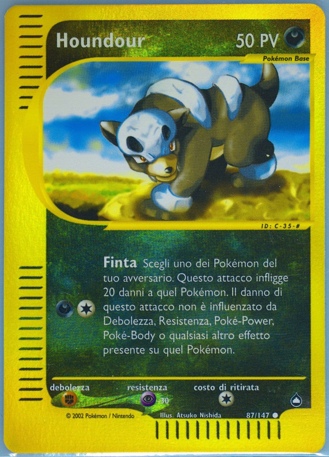 Houndour-Reverse Foil Italian (87) 2003 Pokemon Aquapolis