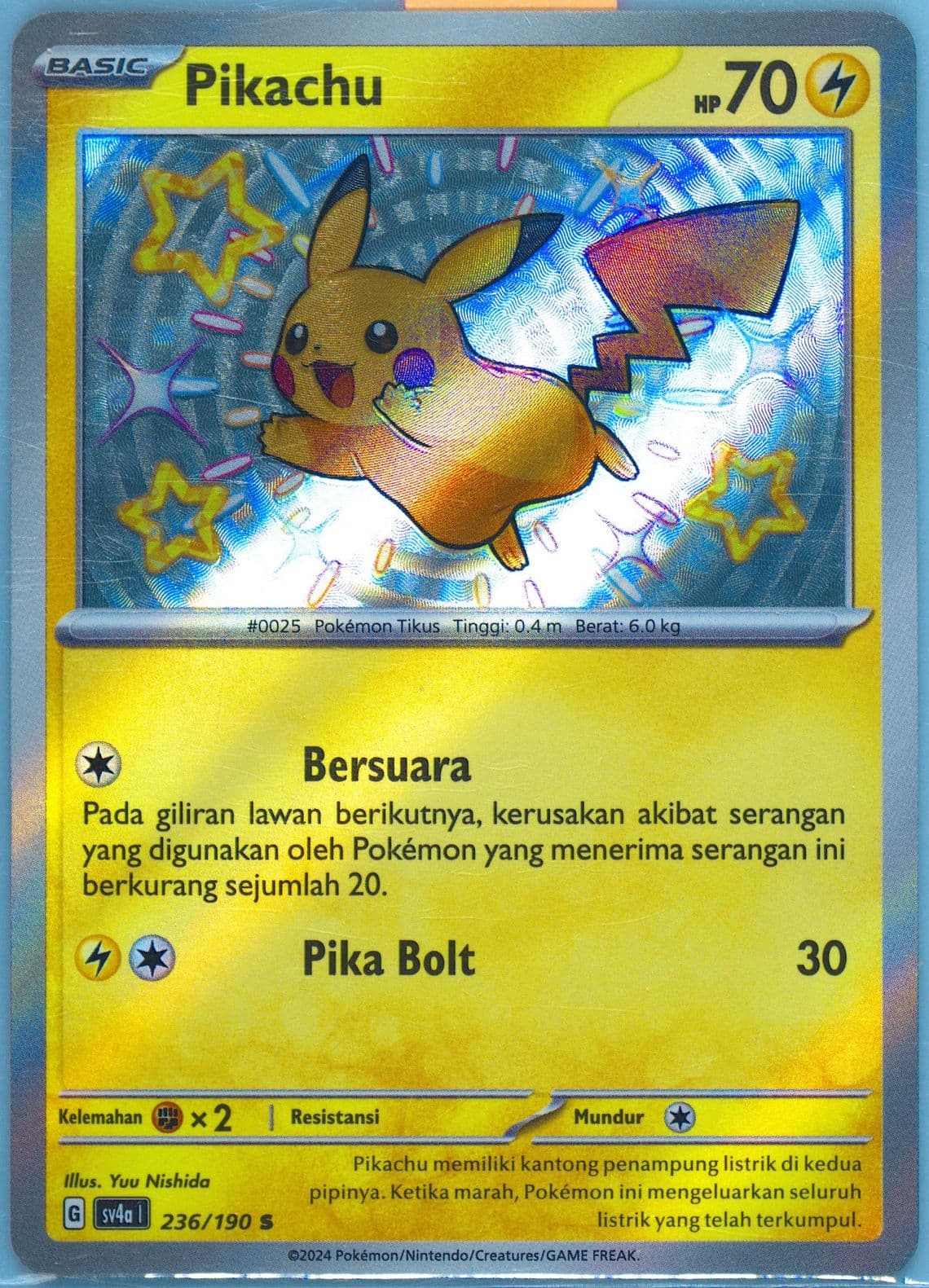 Pikachu S (236) 2024 Pokemon Indonesian Sv4a I-Shiny Treasure EX