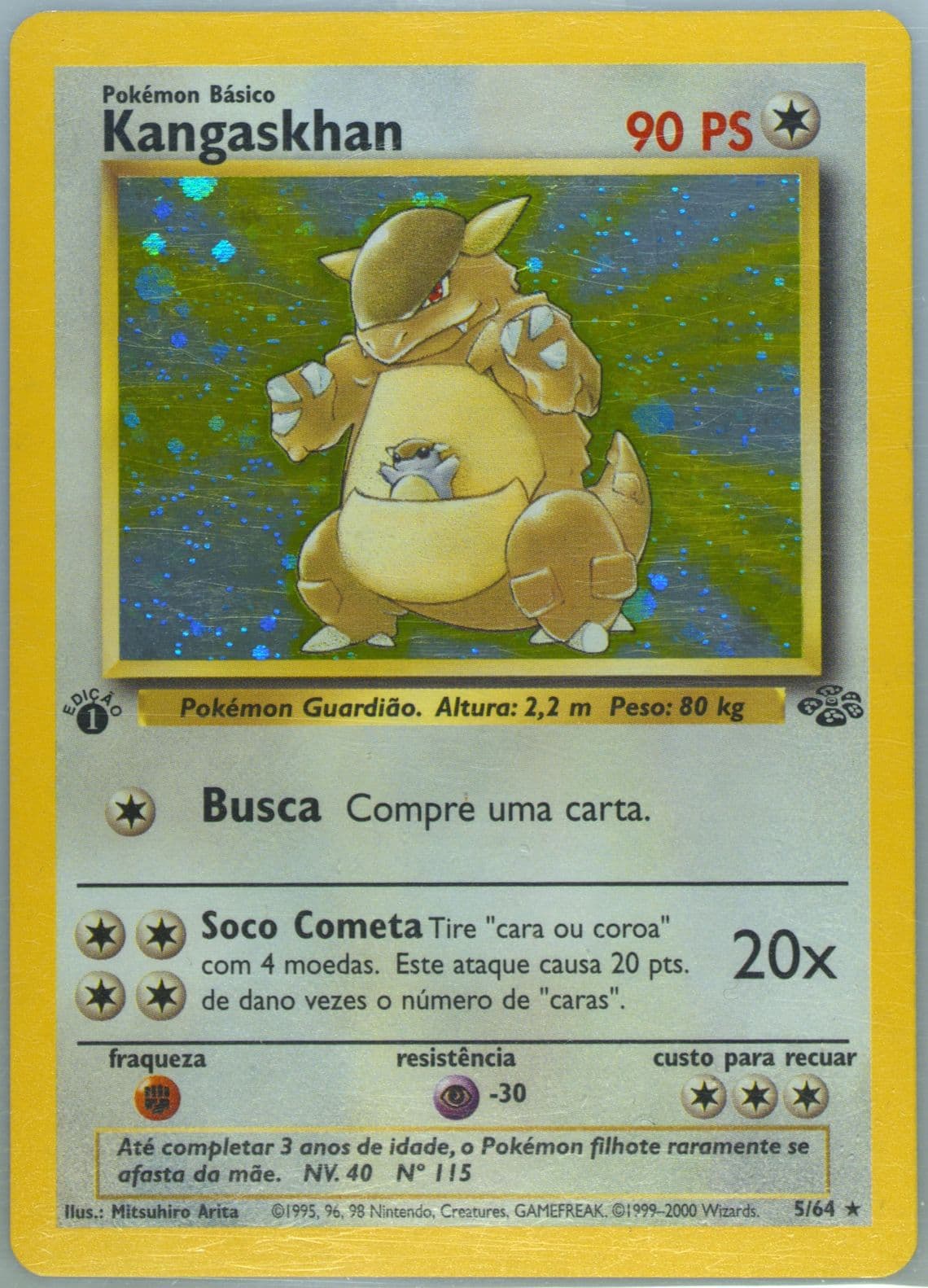 Kangaskhan-Holo 1st Edition (5) 2000 Pokemon Portuguese Jungle