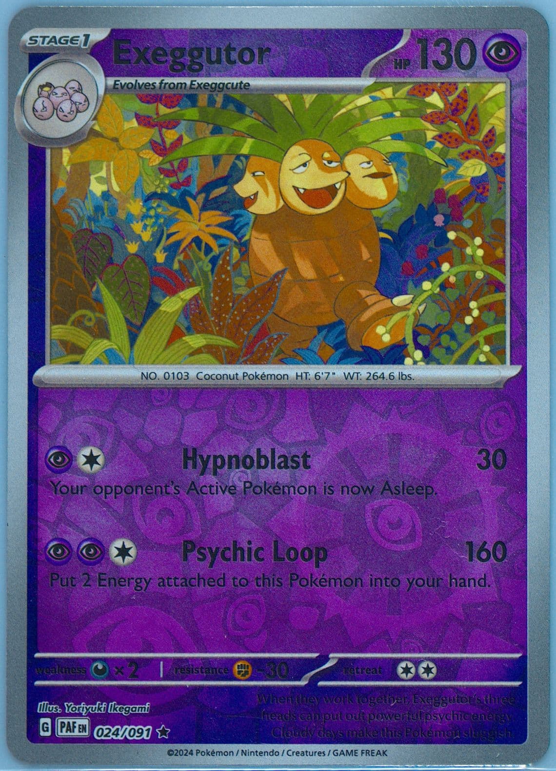Exeggutor Reverse Holo (024) 2024 Pokemon Paf EN-Paldean Fates