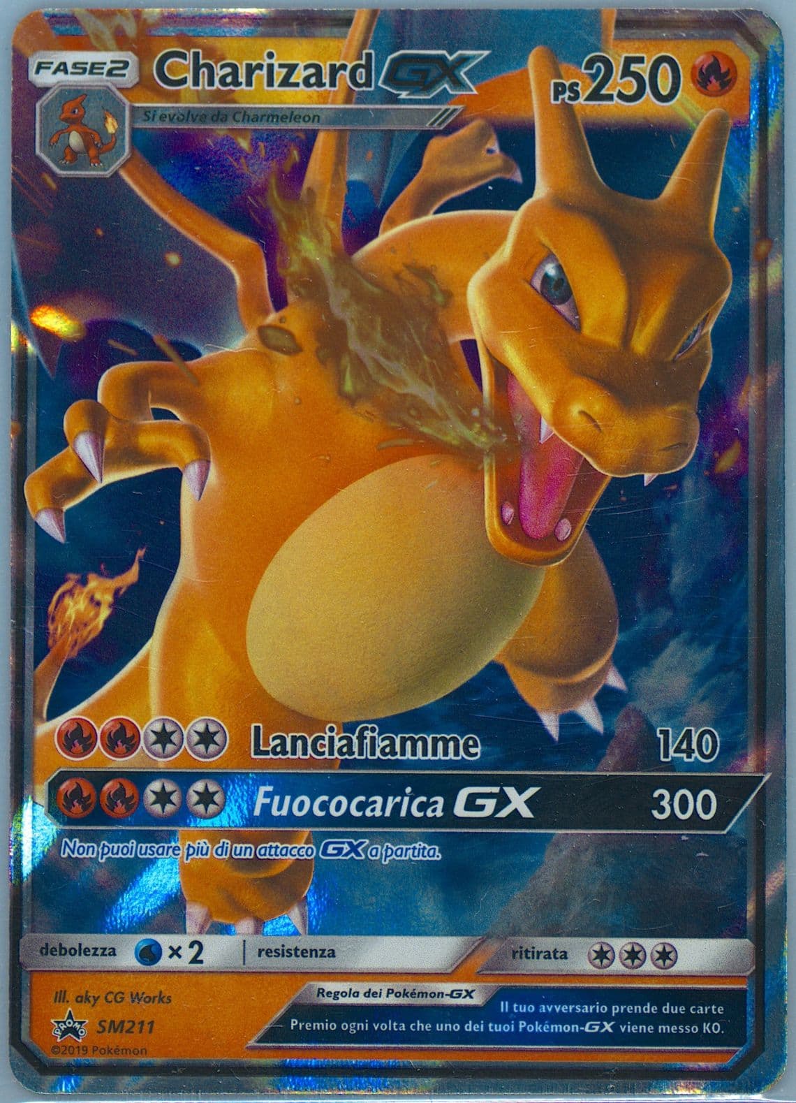 Charizard GX Hidden Fates Tins-Italian (SM211) 2019 Pokemon SM Black Star Promo