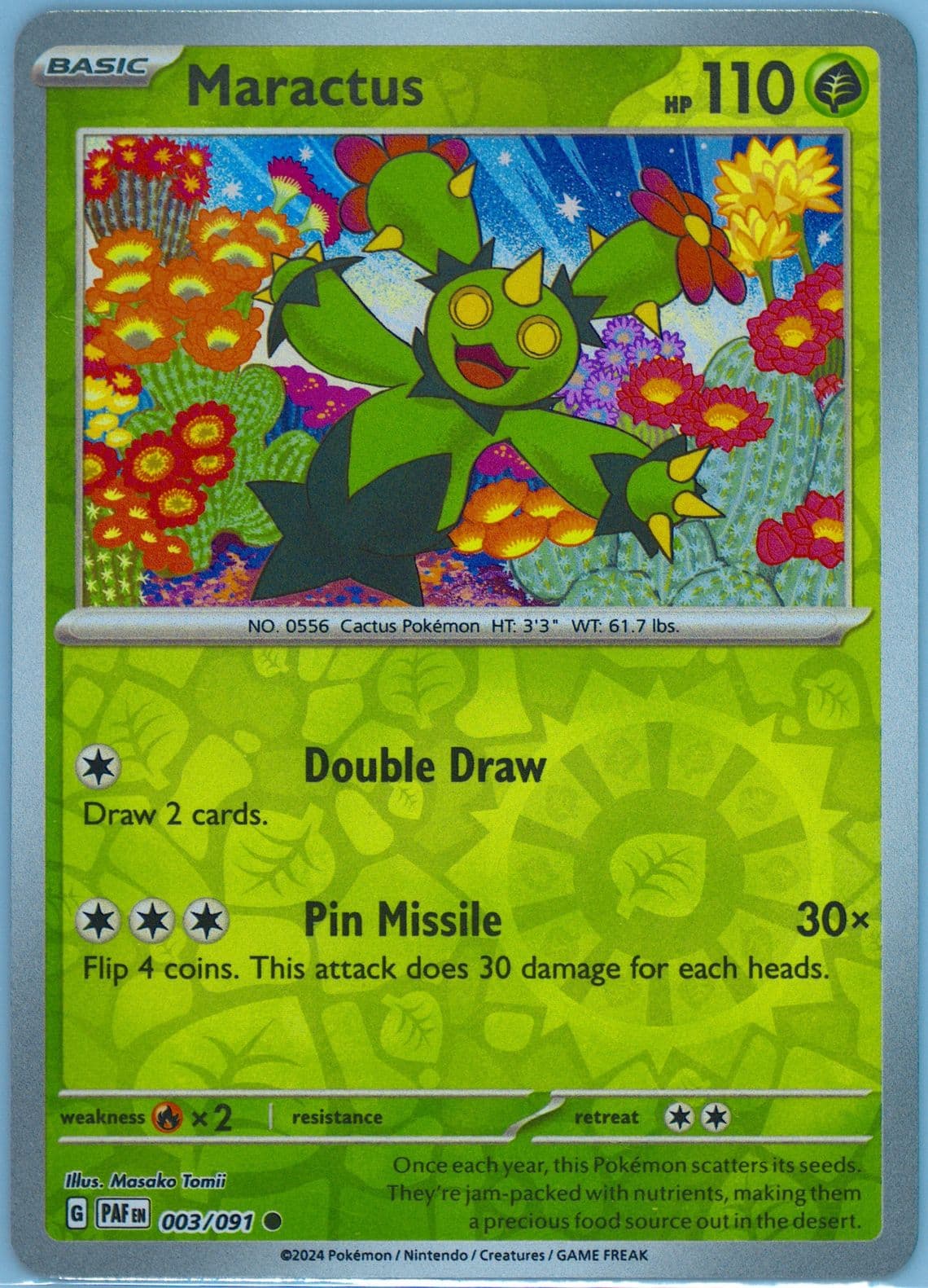 Maractus Reverse Holo (003) 2024 Pokemon Paf EN-Paldean Fates