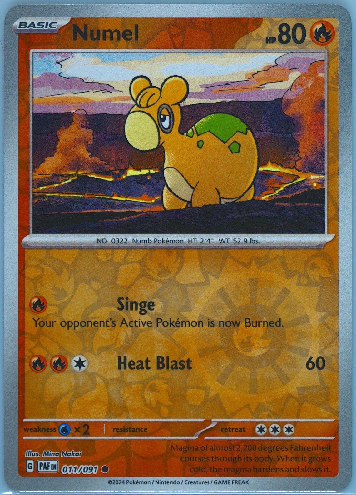 Numel Reverse Holo (011) 2024 Pokemon Paf EN-Paldean Fates