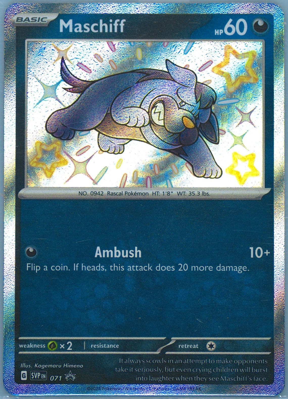 Maschiff Paldean Fates Tech Sticker Collection (071) 2024 Pokemon Svp EN-SV Black Star Promo