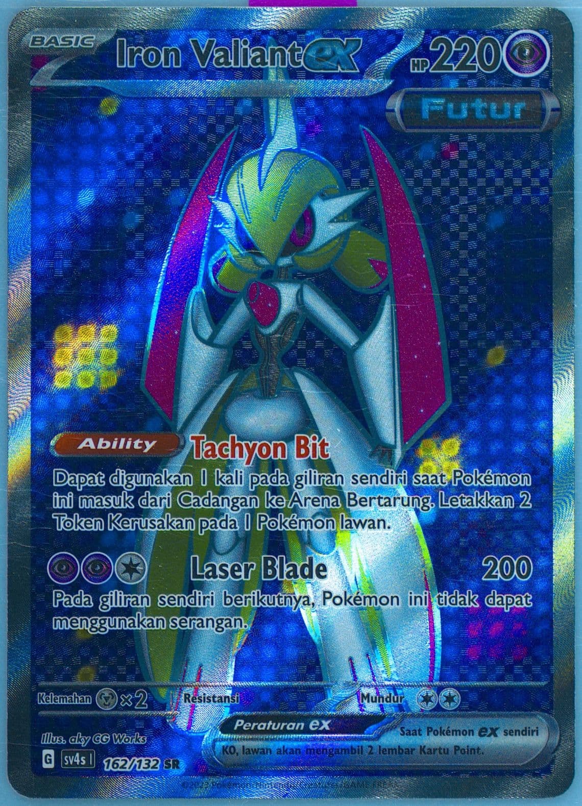 Iron Valiant EX Super Rare (162) 2023 Pokemon Indonesian Sv4s I-Pokemon Paradox Encounters