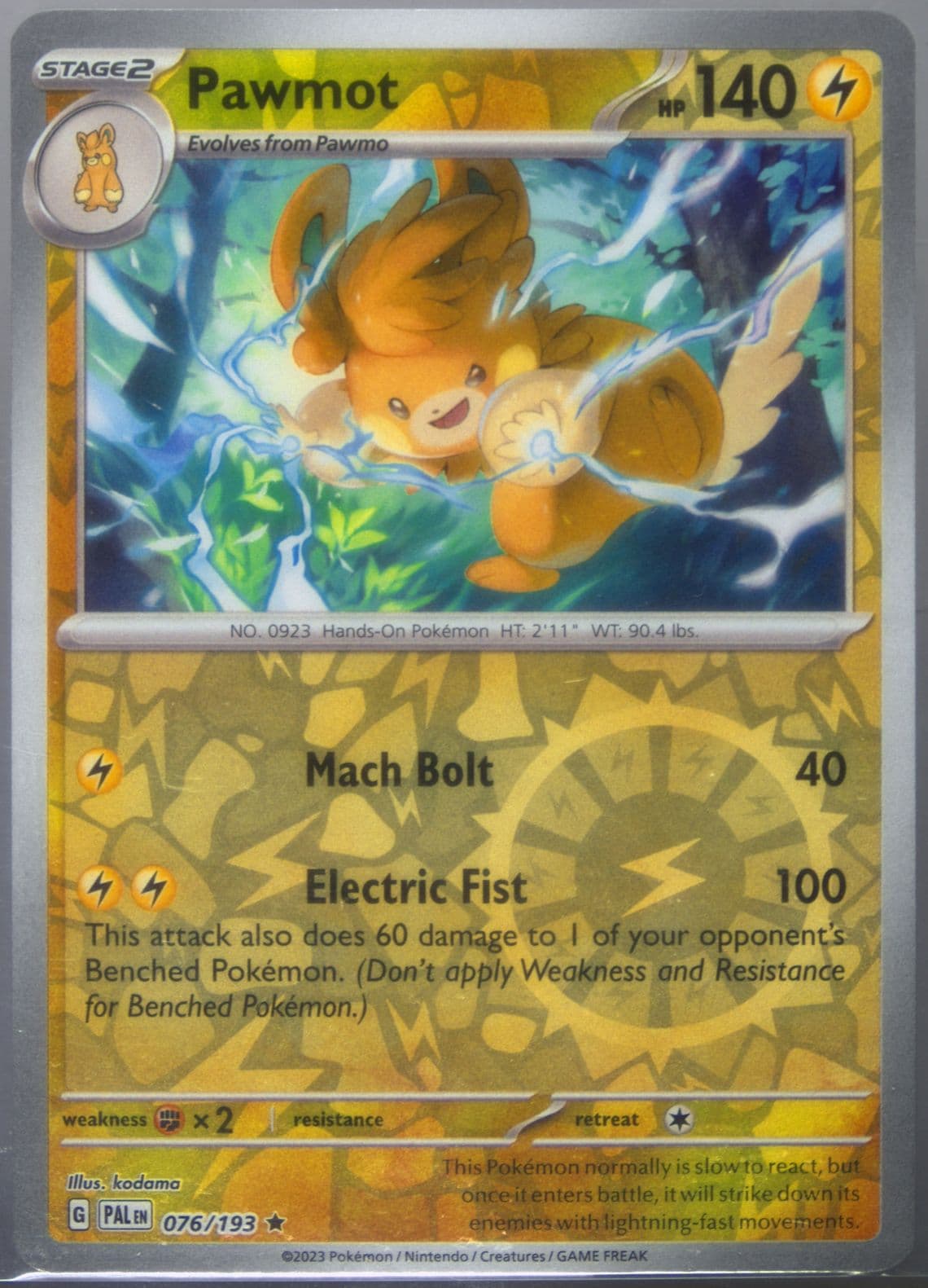 Pawmot Reverse Holo (076) 2023 Pokemon Pal EN-Paldea Evolved