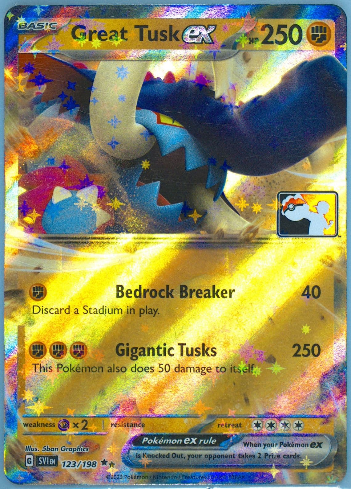Great Tusk EX (123) 2023 Pokemon Play! Pokemon Prize Pack: Series 3