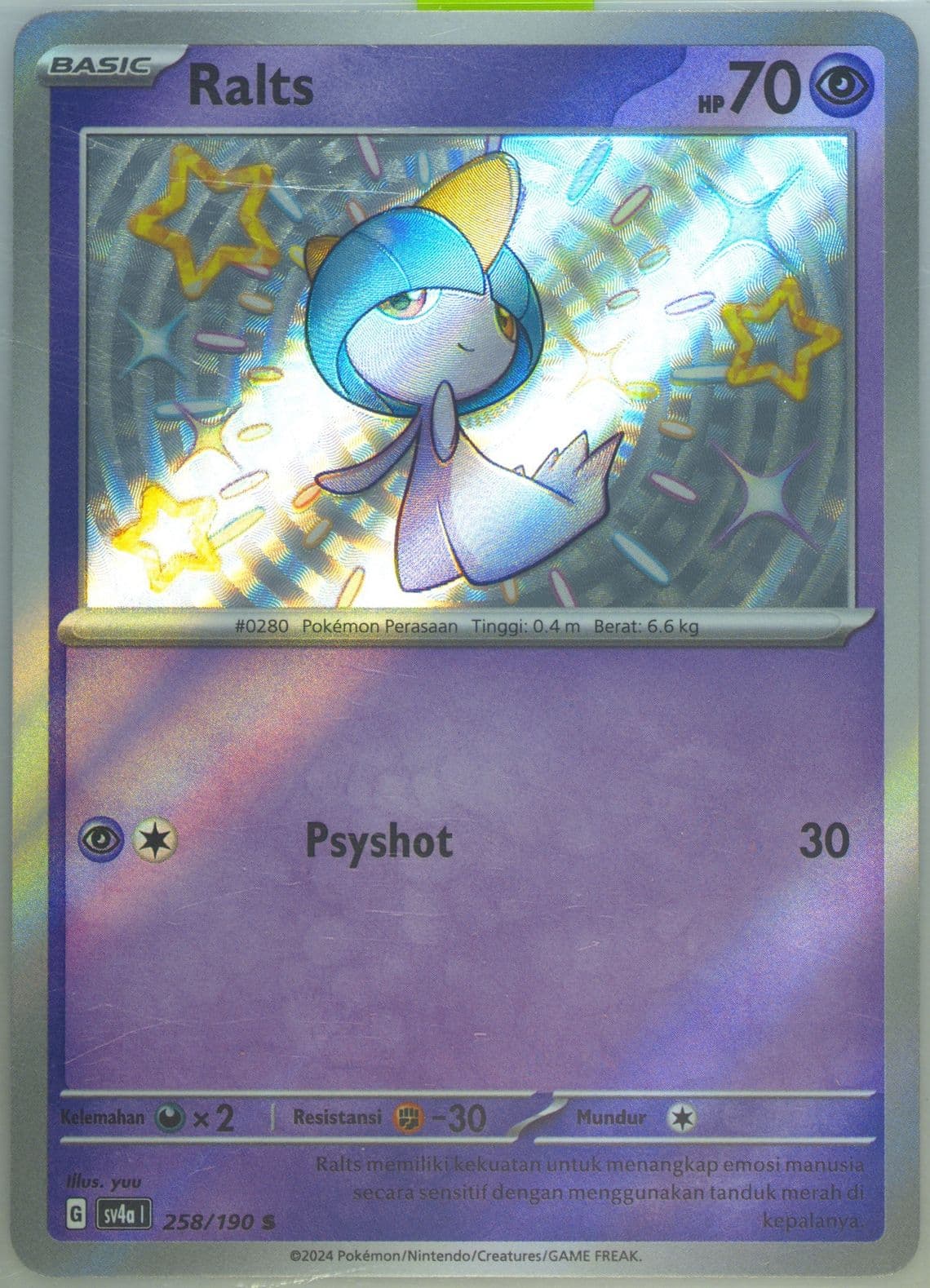 Ralts S (258) 2024 Pokemon Indonesian Sv4a I-Shiny Treasure EX
