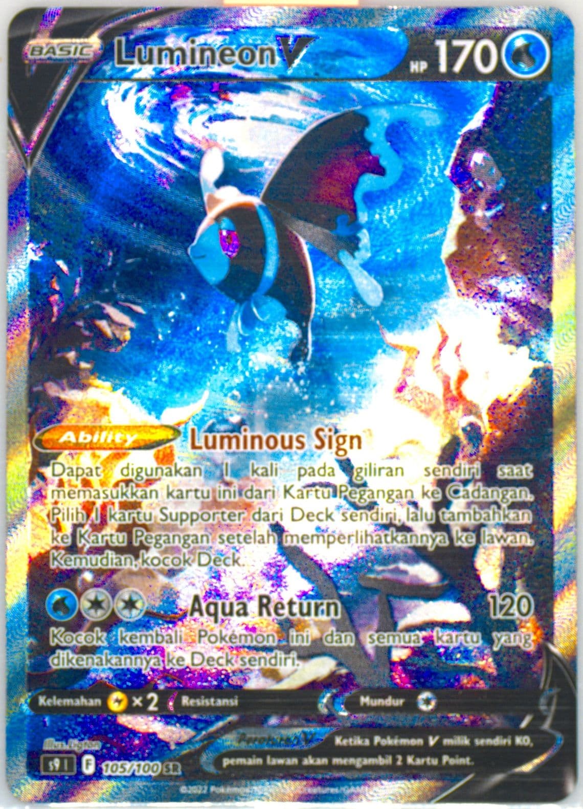 Full Art/Lumineon V (105) 2022 Pokemon Indonesian Sword & Shield Star Birth