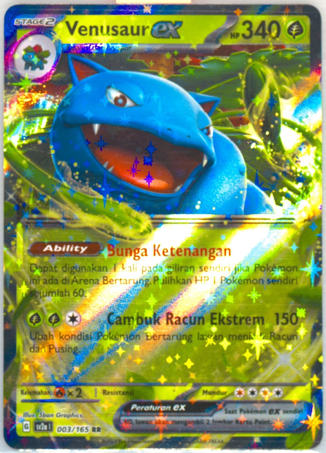 Venusaur EX (003) 2023 Pokemon Indonesian Sv2a I-Pokemon 151