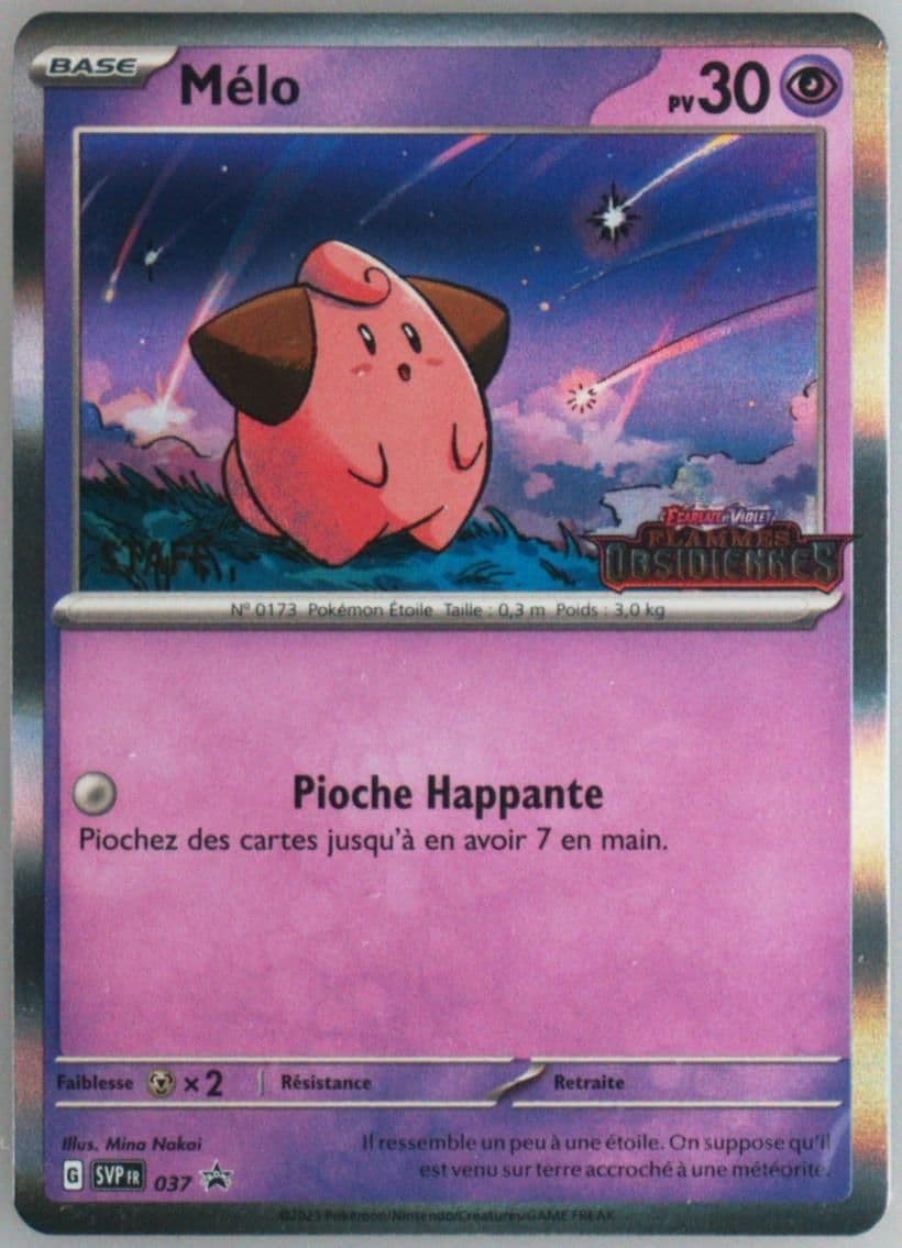 Cleffa Obsidian Flames Prerelease-Staff (037) 2023 Pokemon French Svp FR-SV Black Star Promo