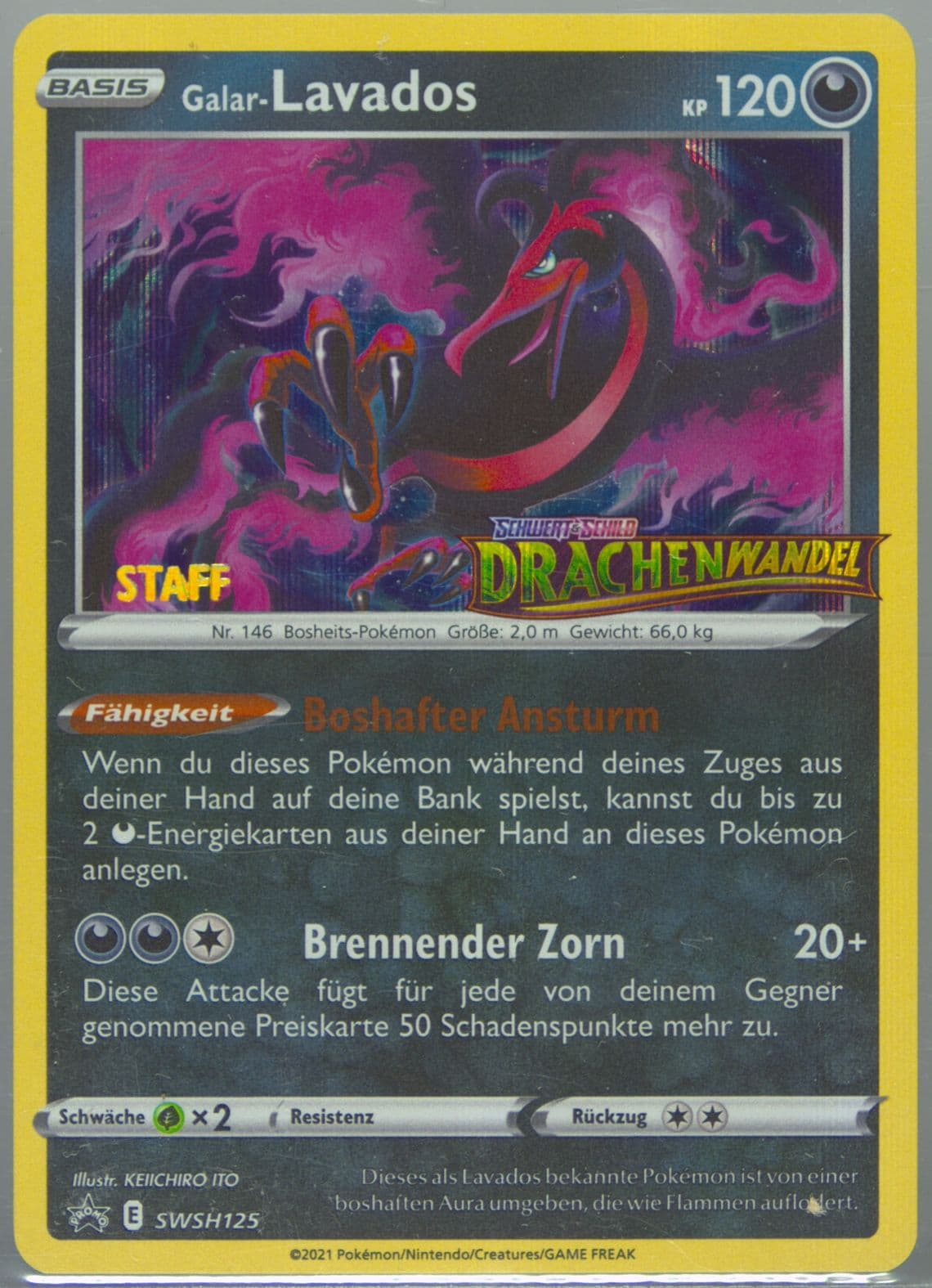 Galar-Lavados-Holo Prerelease-Staff-German (125) 2021 Pokemon Swsh Black Star Promo